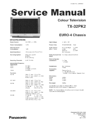 Panasonic TX-32PK2 Shematic diagram of Panasonic TX-32PK2